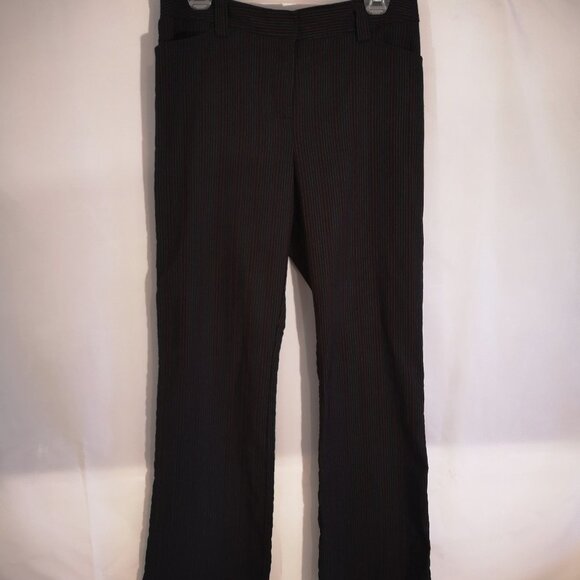 George Ladies Black, Red & Grey Pinstripe Made In Canada Dress Pants - Picture 1 of 7